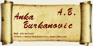 Anka Burkanović vizit kartica